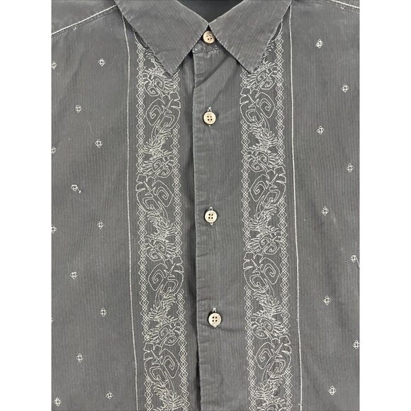 Tommy Bahama Shirt Men’s Size L Cotton-Silk-Blend Western-Style - Picture 4 of 14